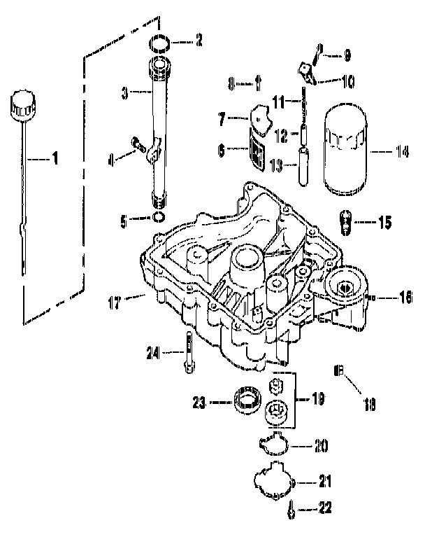 Oil Pan/Lubrication Diagram and Parts List for CV14S-1445  Kohler Engine