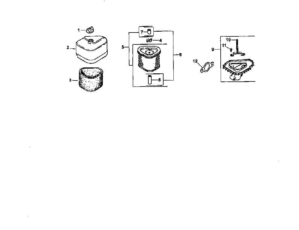 Air intake Diagram and Parts List for CV165S-43527  Kohler Engine