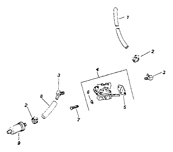 Fuel pump Diagram and Parts List for MV18S-24665  Kohler Engine