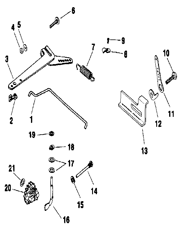 Governor Diagram and Parts List for M20QS-49622  Kohler Engine