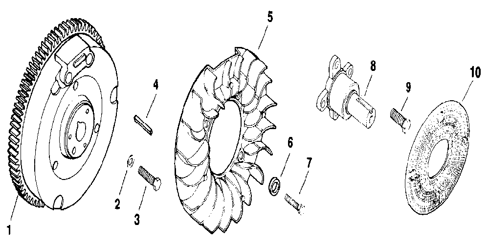 Flywheel Diagram and Parts List for M20QS-49622  Kohler Engine