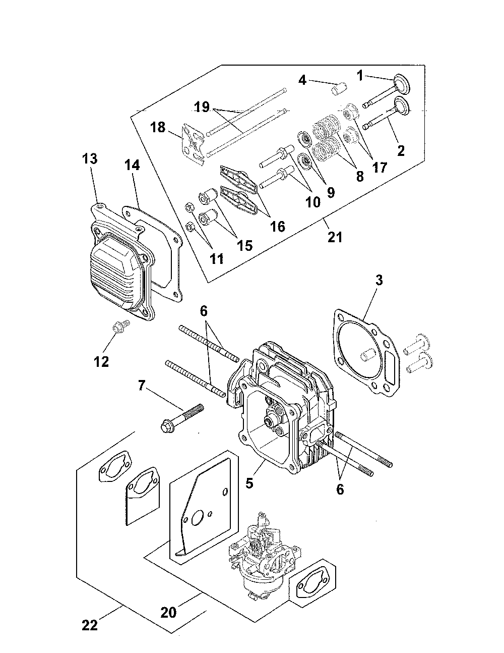 Head/valve/breather Diagram and Parts List for XT149-0311-ED  Kohler Engine