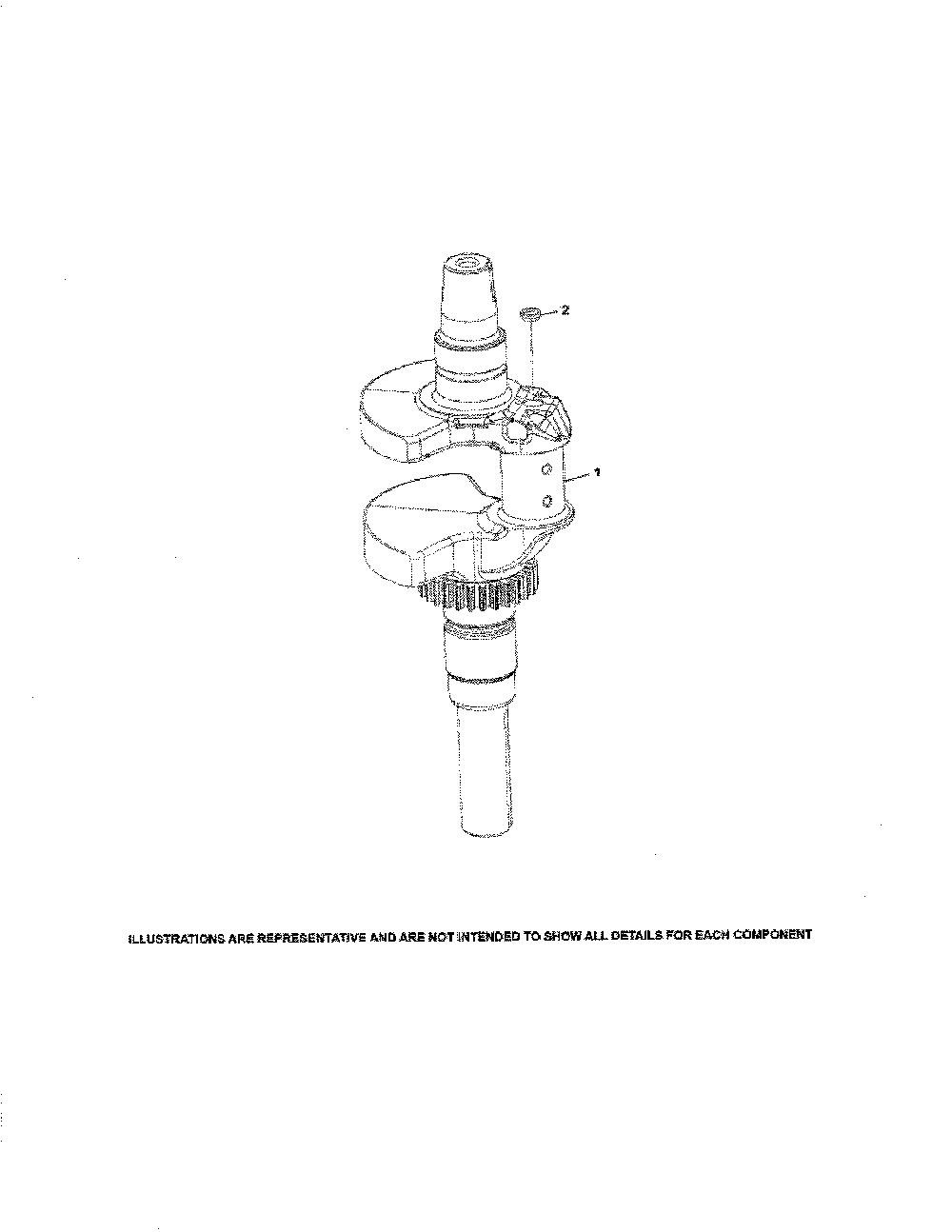 Crankshaft Diagram and Parts List for KT725-3014  Kohler Engine