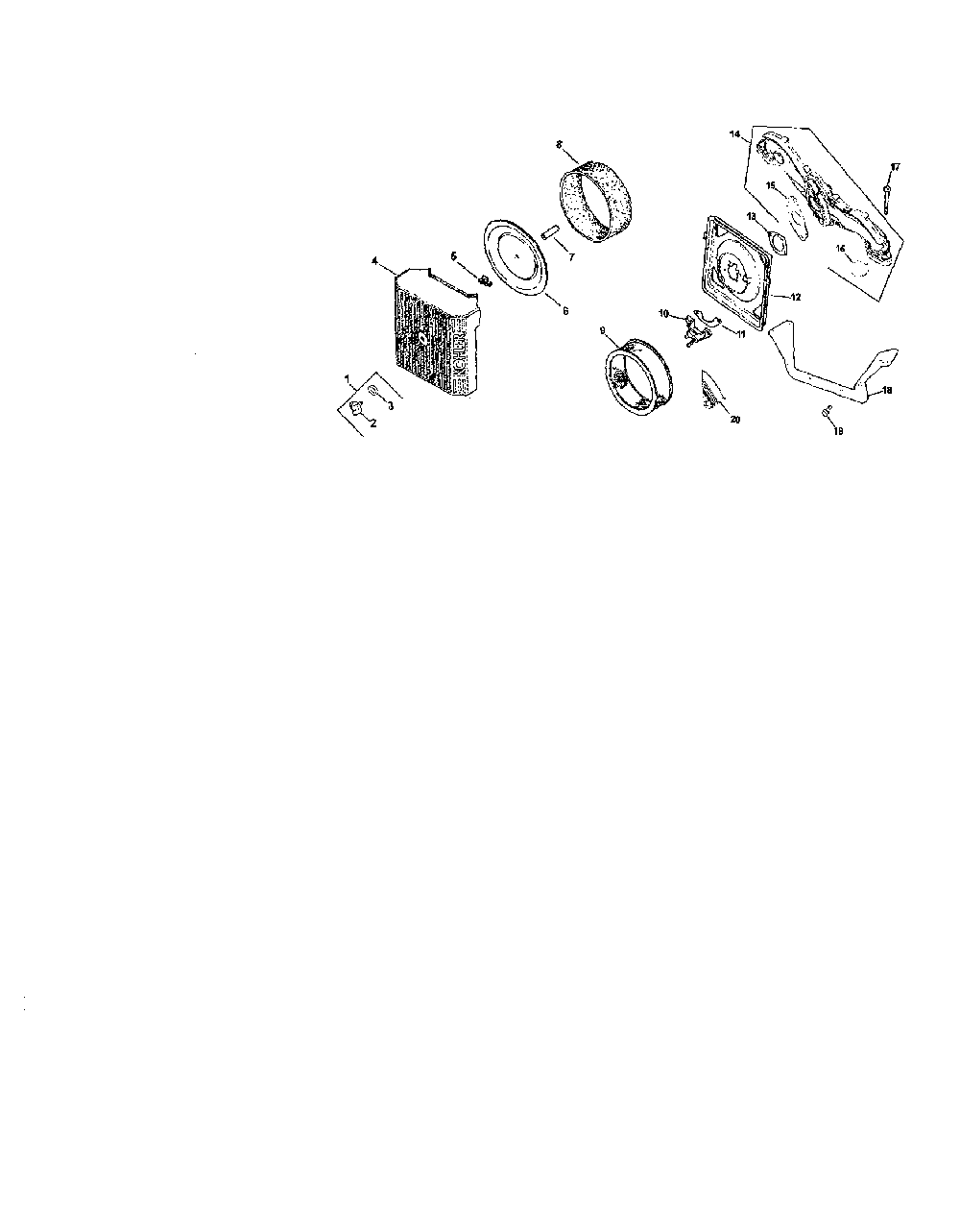 Air intake Diagram and Parts List for CV624S-65596  Kohler Engine