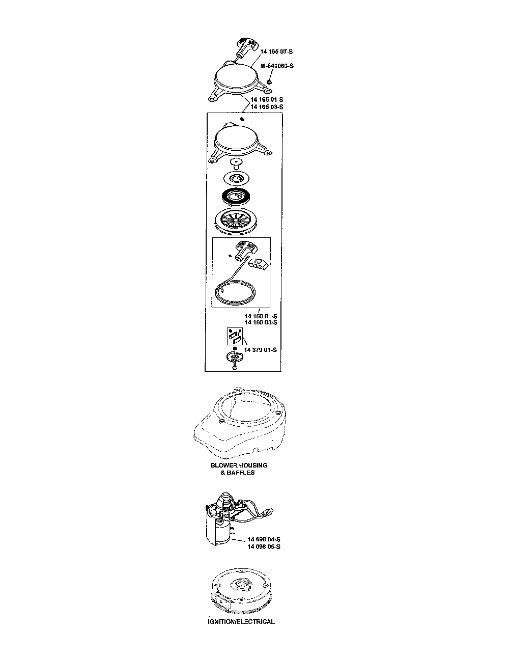 Starting system Diagram and Parts List for XT149-0217-ED  Kohler Engine