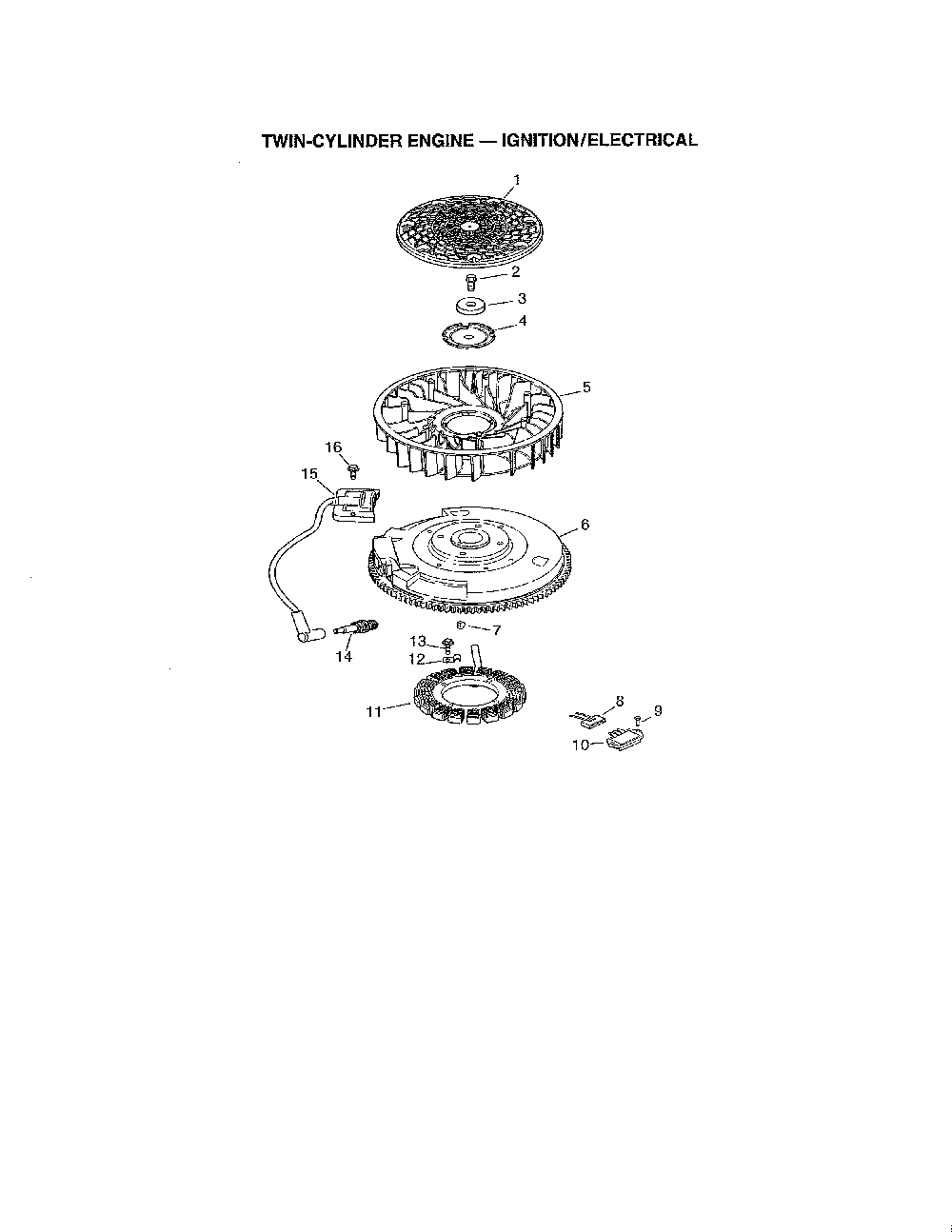 Ignition/electrical Diagram and Parts List for 752KSV5903  Kohler Engine