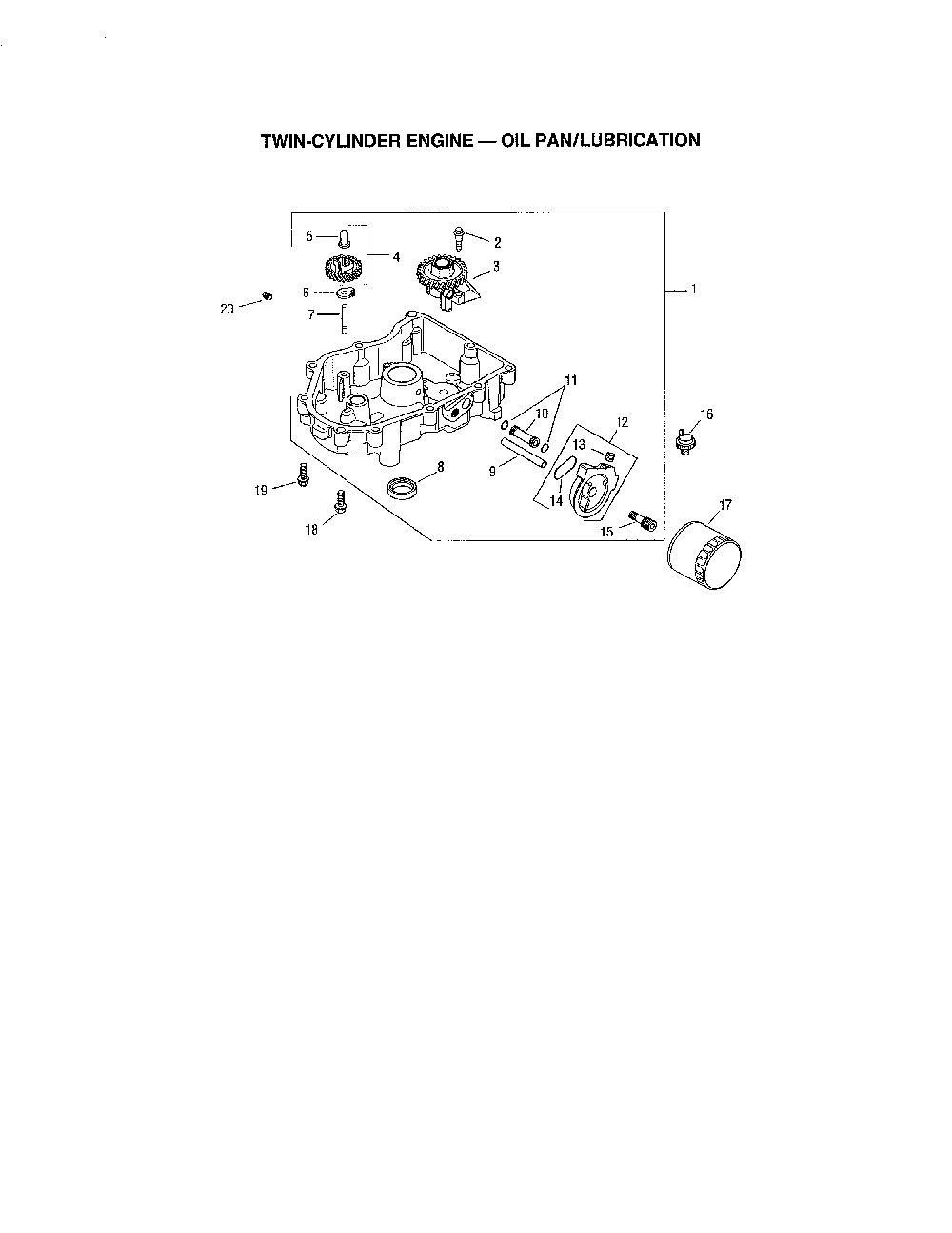 Oil pan/lubrication Diagram and Parts List for 752KSV5903  Kohler Engine