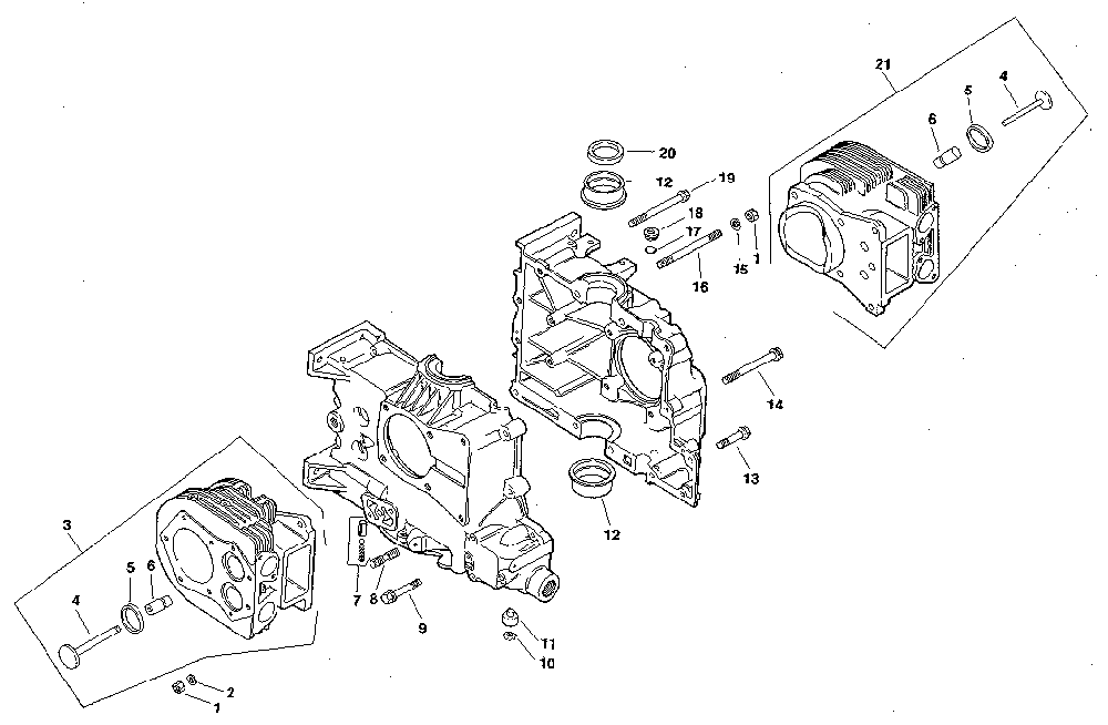 Crankcase - group 7 Diagram and Parts List for MV20S-57514  Kohler Engine