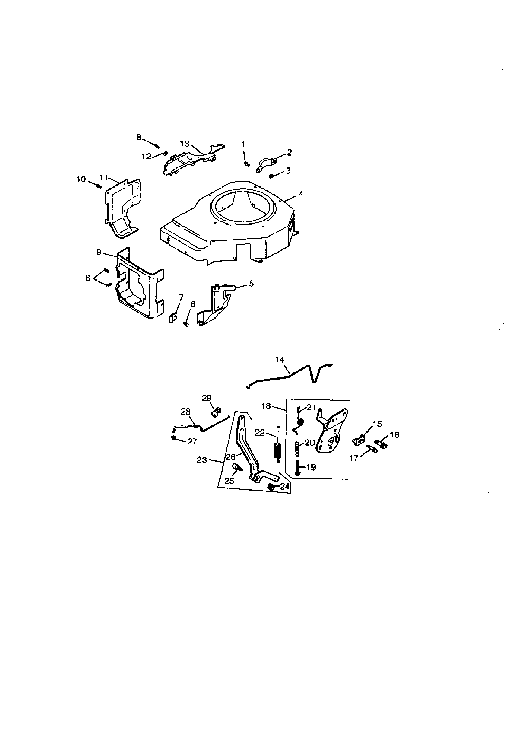 Engine controls and blower housing Diagram and Parts List for CV15S-PS41588  Kohler Engine