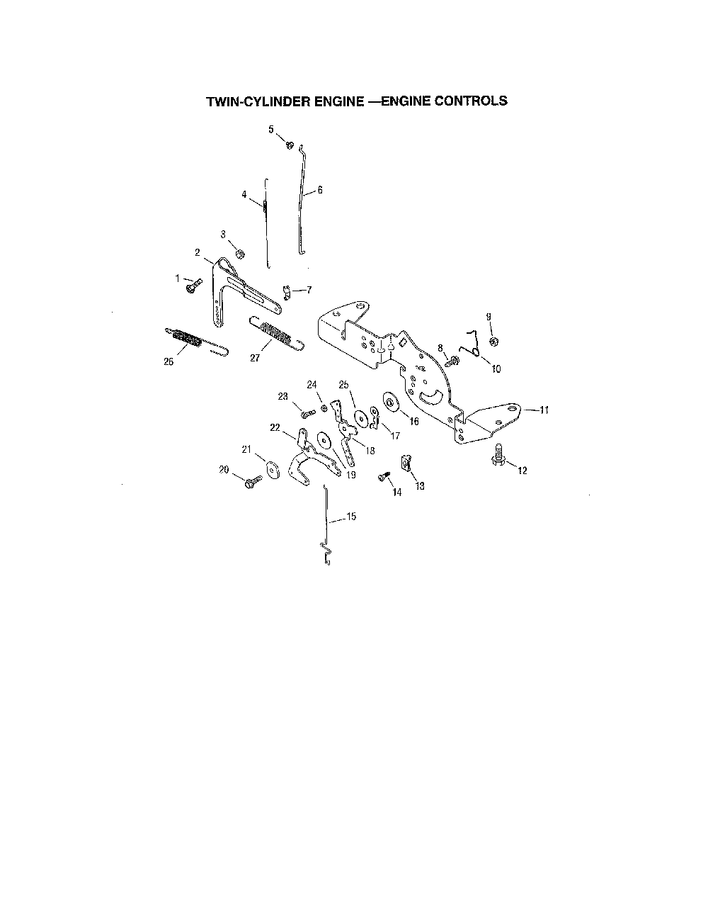 Engine controls Diagram and Parts List for 752KSV5903  Kohler Engine
