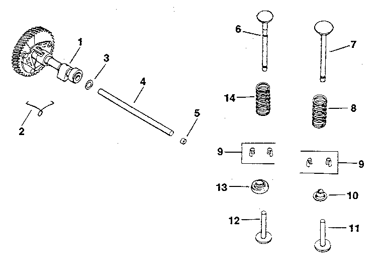 Group 4 camshaft & valves Diagram and Parts List for MV8-301500  Kohler Engine