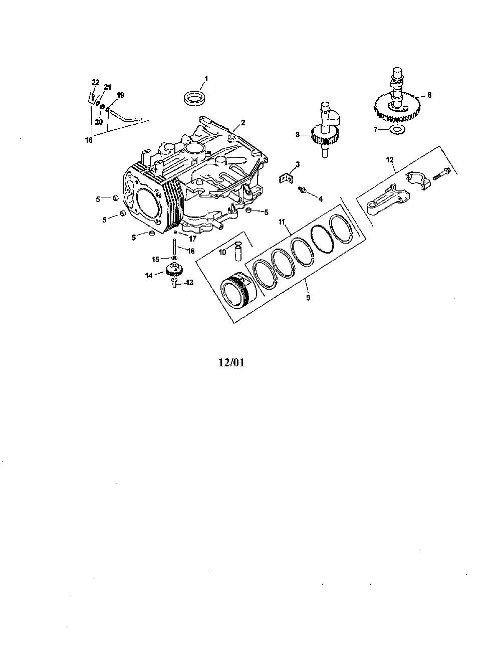 Crankcase Diagram and Parts List for CV490S-27507  Kohler Engine