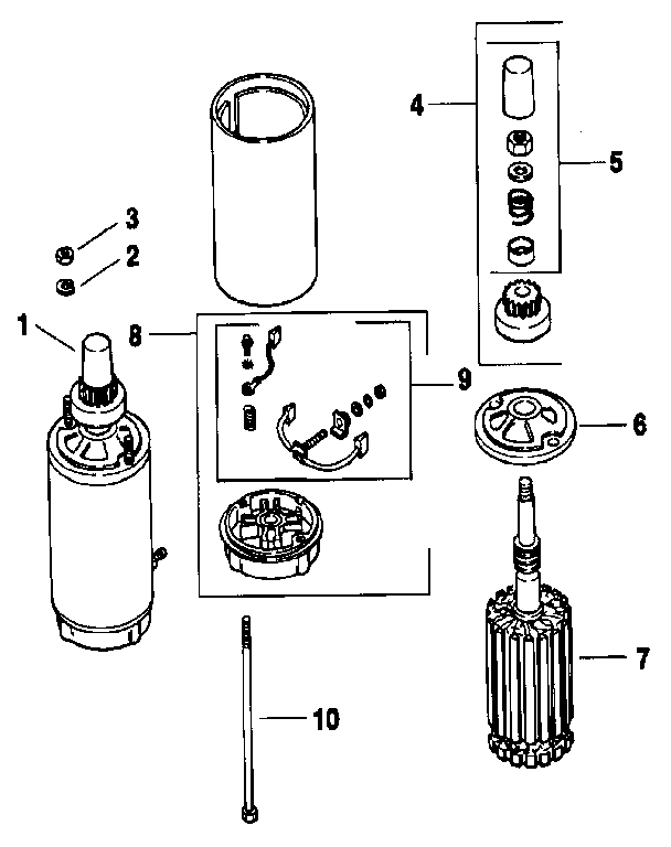 Electric starter Diagram and Parts List for MV18S-58556  Kohler Engine