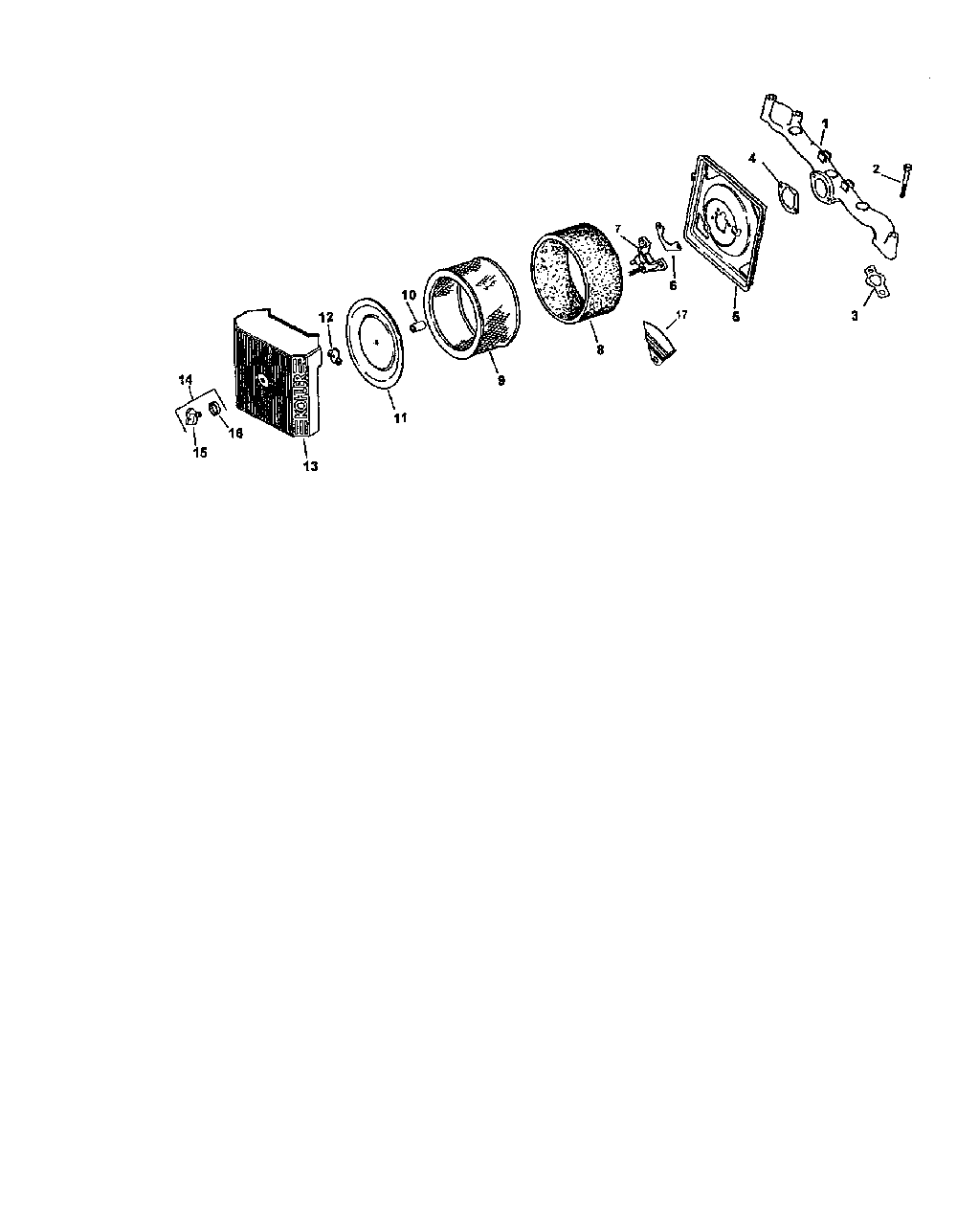 Air intake Diagram and Parts List for CV624S-65577  Kohler Engine