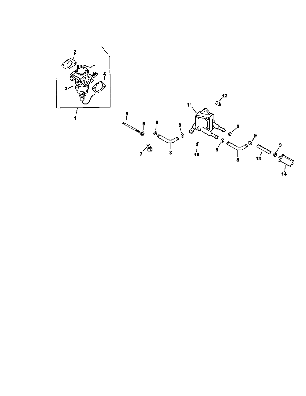 Fuel system Diagram and Parts List for CV624S-65577  Kohler Engine