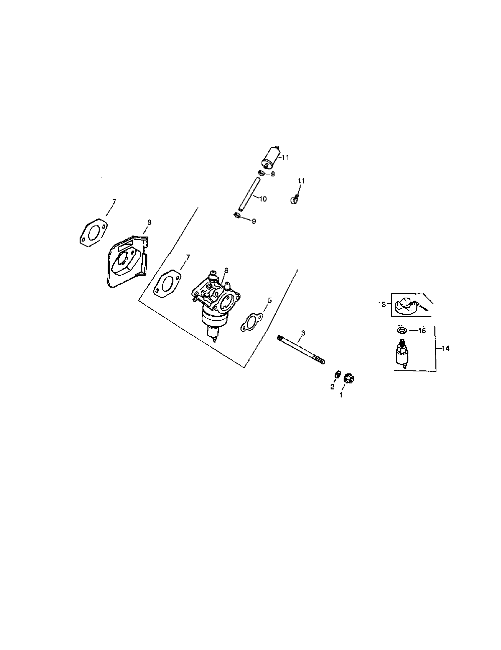 Fuel system Diagram and Parts List for CV155S-41596  Kohler Engine