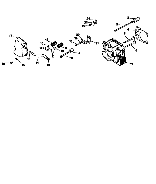 Cylinder head, valve and breather Diagram and Parts List for CV15S-41519  Kohler Engine