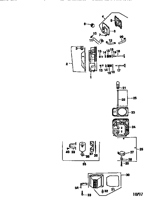 Cylinder head, valve and breather Diagram and Parts List for CV18S-61533  Kohler Engine