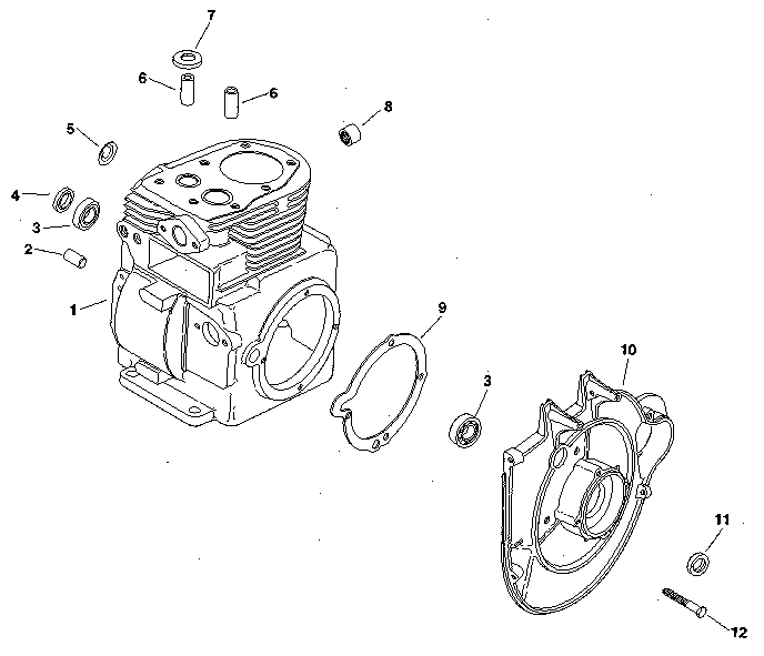 Crankcase - group 7 Diagram and Parts List for M8ST-301549  Kohler Engine