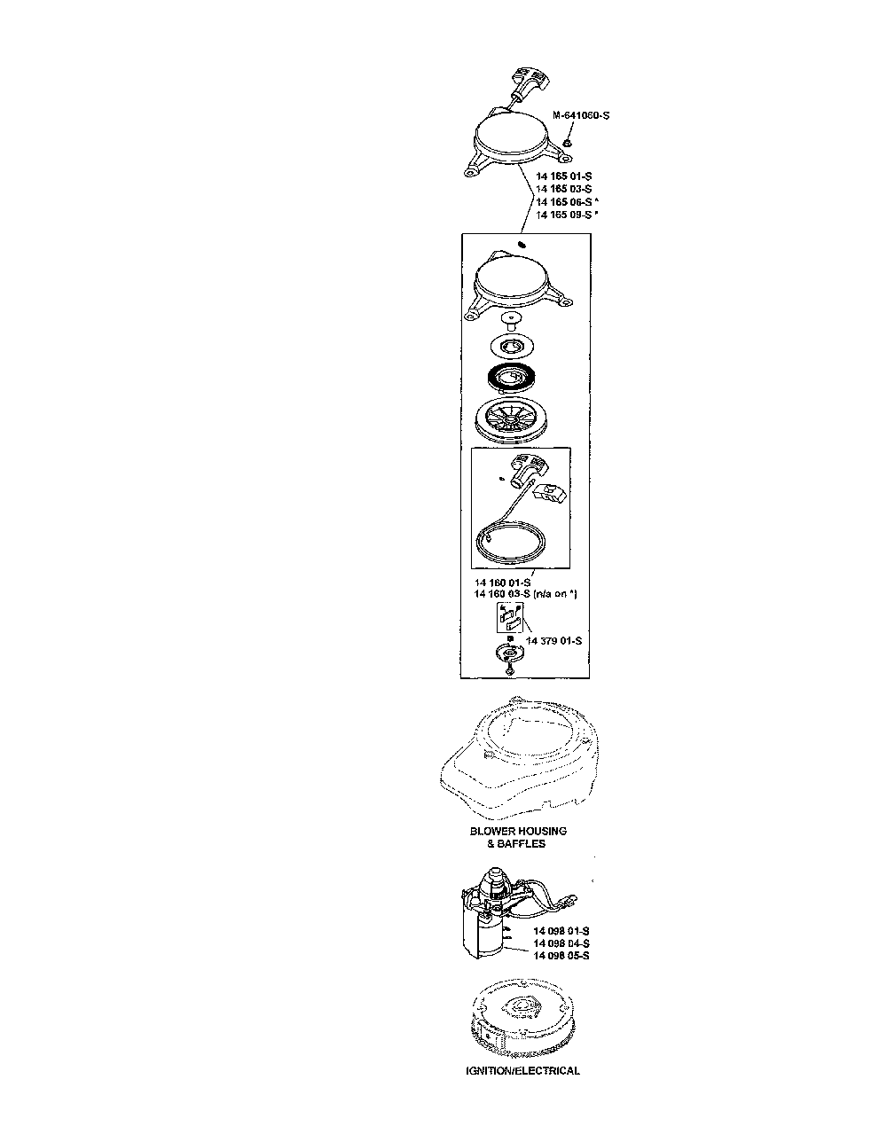 Starting system Diagram and Parts List for XT173-3225-EA  Kohler Engine