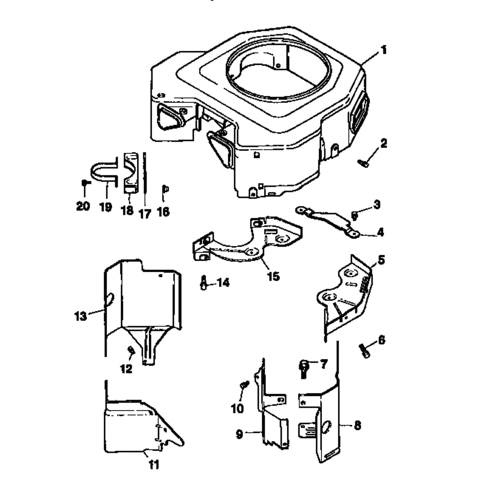 Blower Housing Diagram and Parts List for CV20S-65527  Kohler Engine