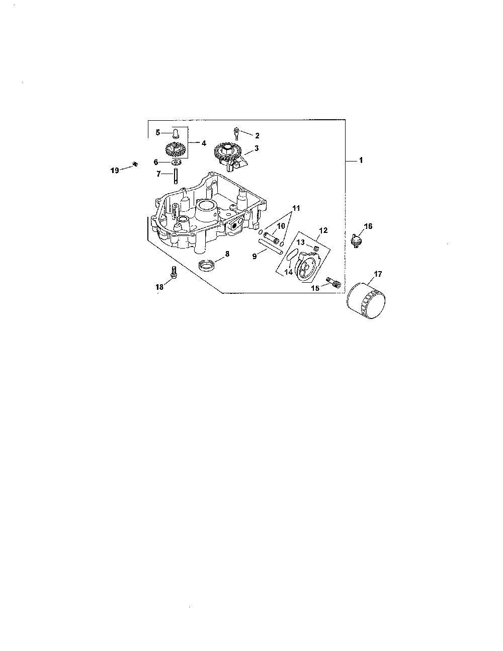 Oil pan/filter Diagram and Parts List for 752KSV7119  Kohler Engine