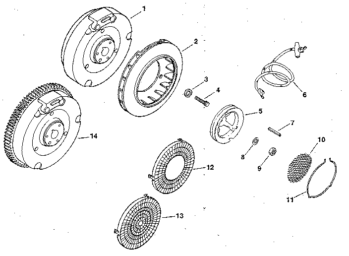 Group 13 flywheel Diagram and Parts List for MV8-301500  Kohler Engine