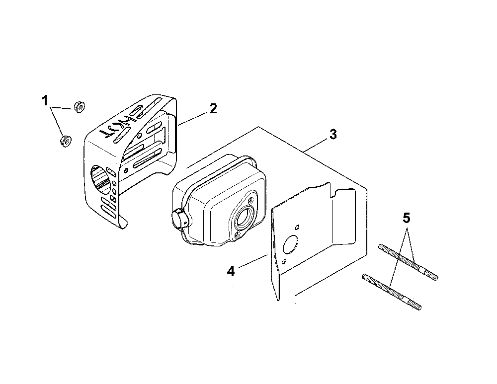 Exhaust Diagram and Parts List for XT149-0311-ED  Kohler Engine