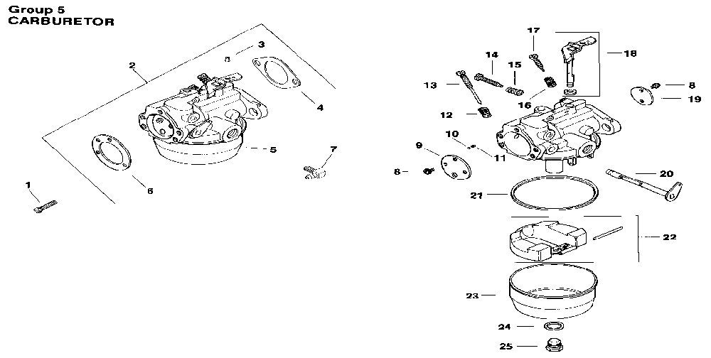 Carburetor Diagram and Parts List for M8ST-301609  Kohler Engine
