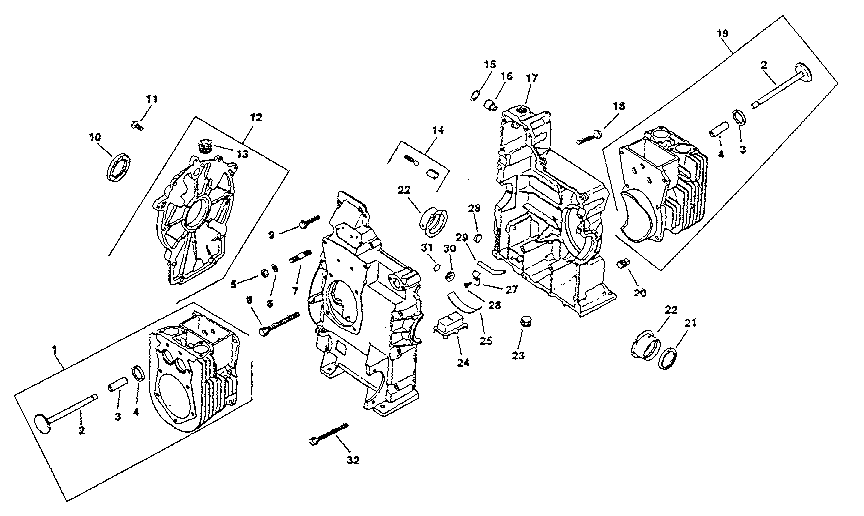 Crankcase Diagram and Parts List for MV18S-24665  Kohler Engine
