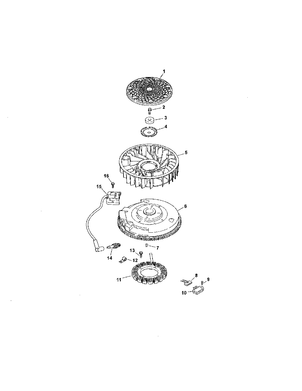 Flywheel/electrical Diagram and Parts List for 752KSV7119  Kohler Engine