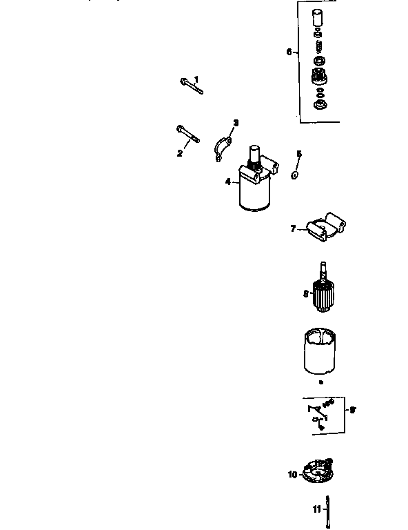 Starting system Diagram and Parts List for CV18S-61533  Kohler Engine
