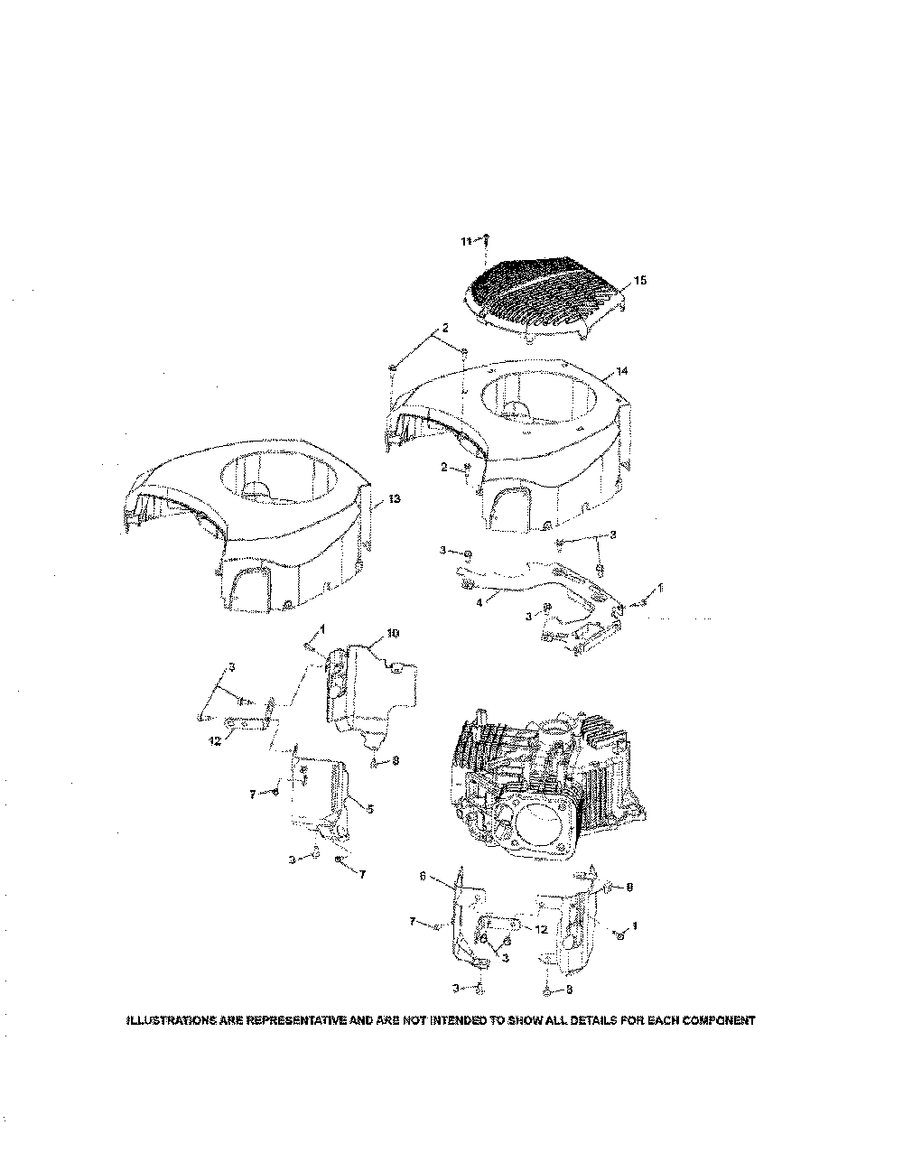 Blower housing Diagram and Parts List for KT725-3040  Kohler Engine