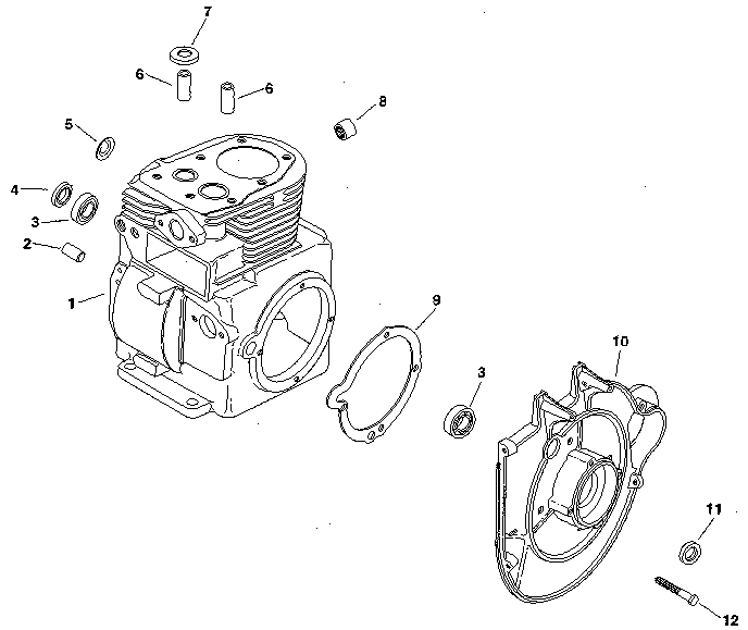Crankcase - group 7 Diagram and Parts List for M8ST-301548  Kohler Engine
