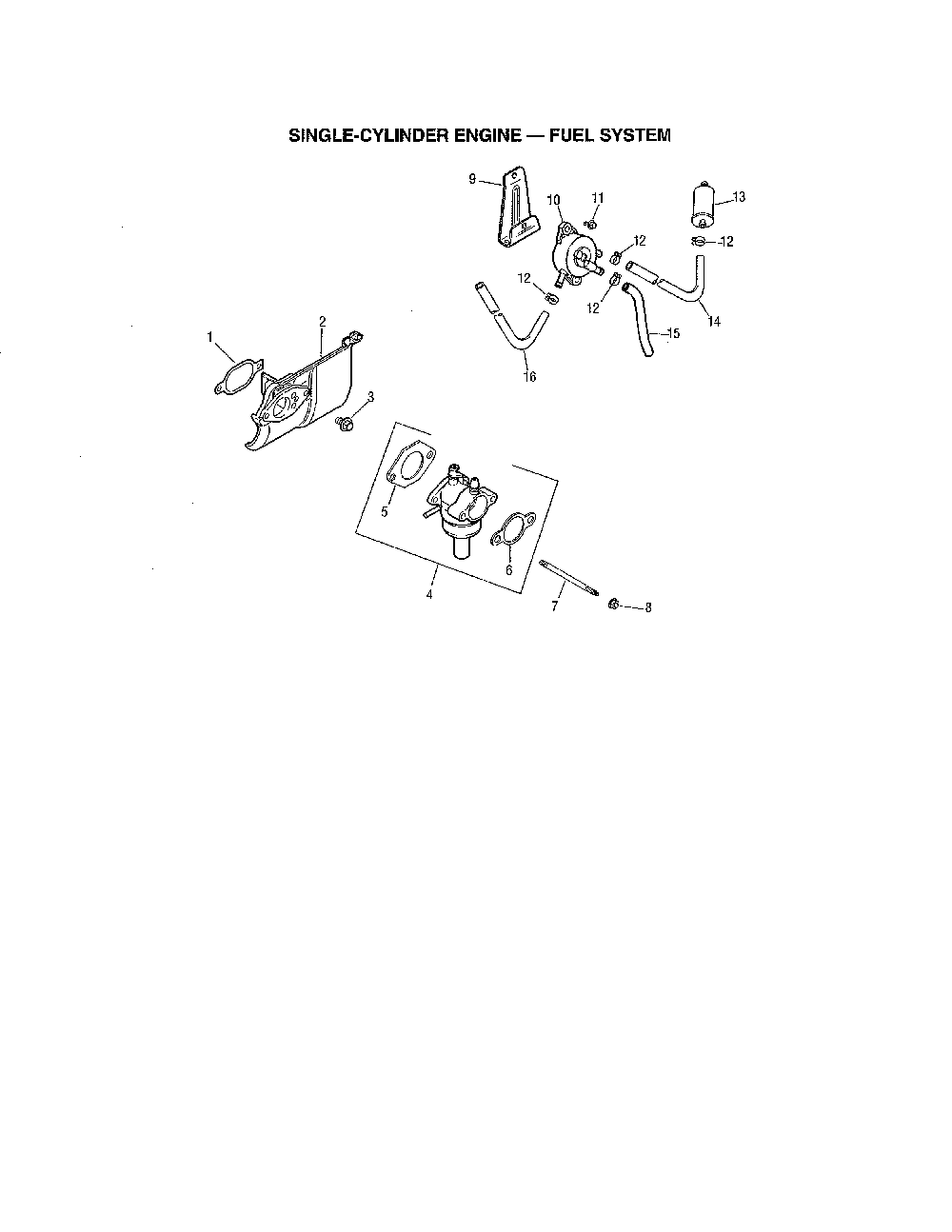 Fuel system Diagram and Parts List for 752KSV5903  Kohler Engine