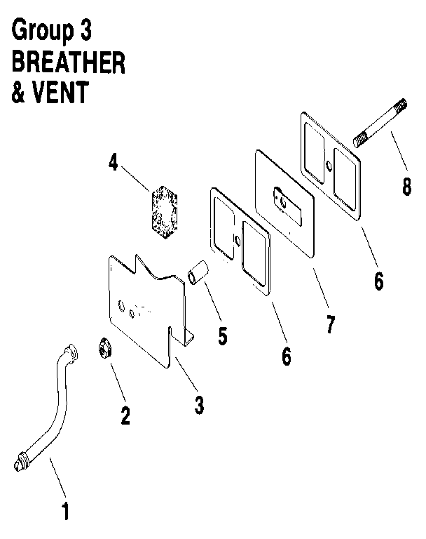 Breather & vent Diagram and Parts List for M8ST-301609  Kohler Engine
