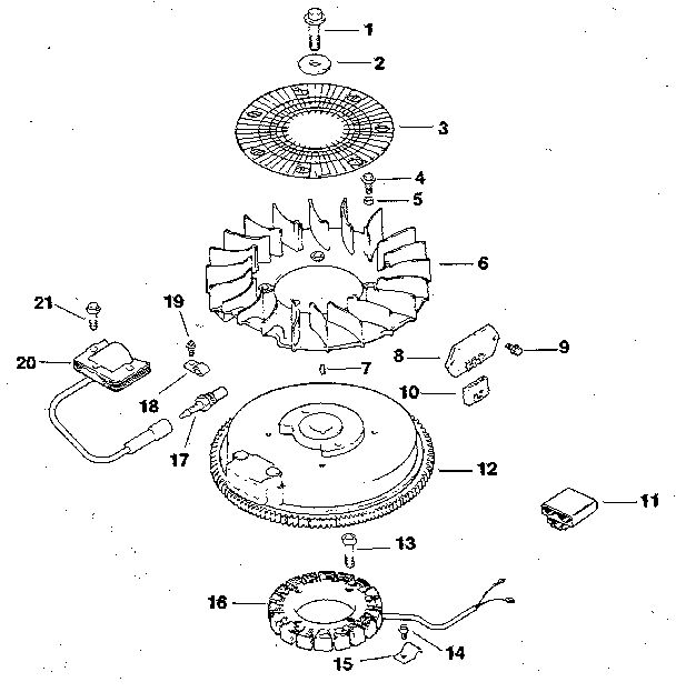 Ignition / Electrical Diagram and Parts List for CV125S-1247  Kohler Engine