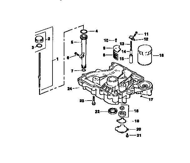 Oil pan/lubrication Diagram and Parts List for CV15S-41566  Kohler Engine