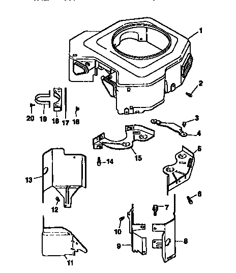 Blower housing and baffles Diagram and Parts List for CV20S-65534  Kohler Engine