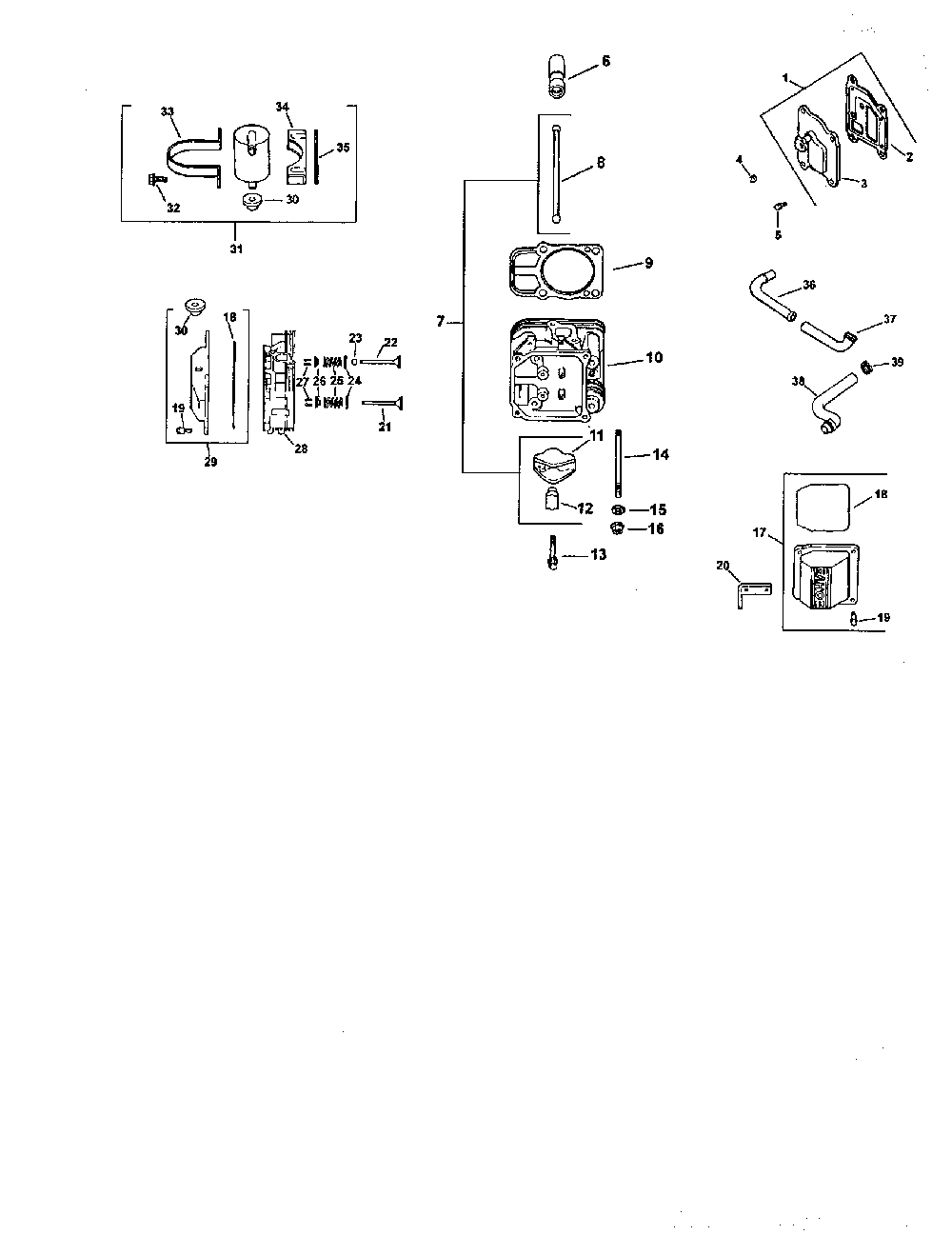 Cylinder head, valve and breather Diagram and Parts List for CV740S-0005  Kohler Engine