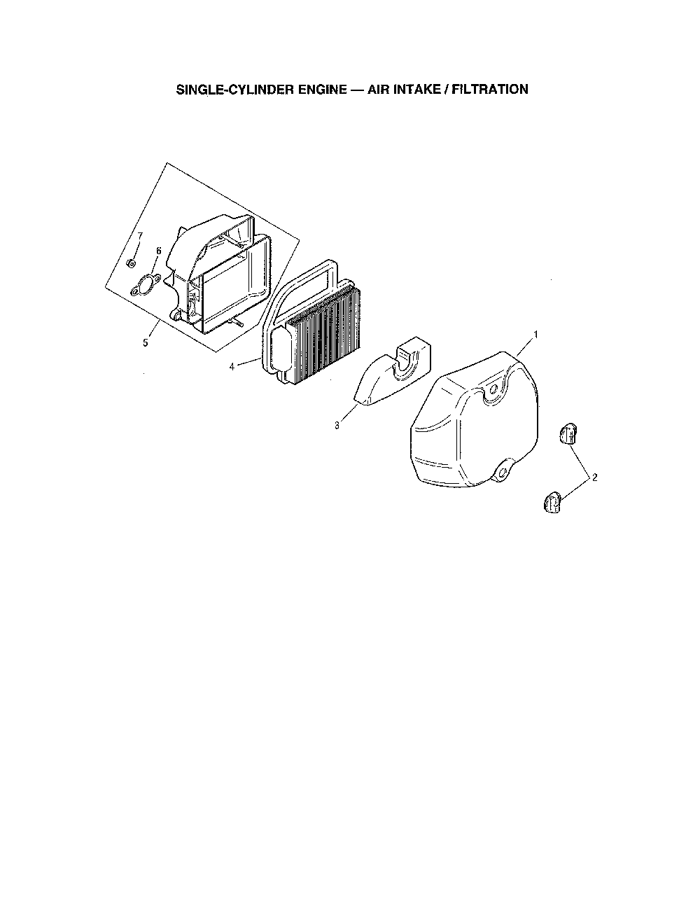Air intake/filtration Diagram and Parts List for 752KSV6009  Kohler Engine