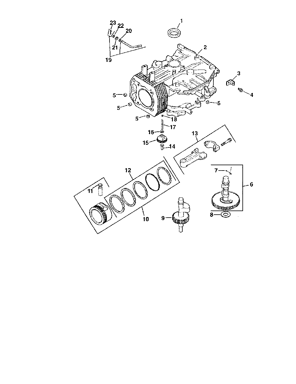 Crankcase Diagram and Parts List for CV492S-PS-27531  Kohler Engine