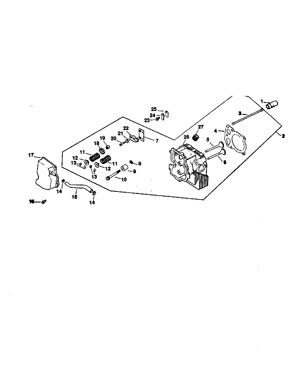 Cylinder head,valve and breather Diagram and Parts List for CV15S-41572  Kohler Engine