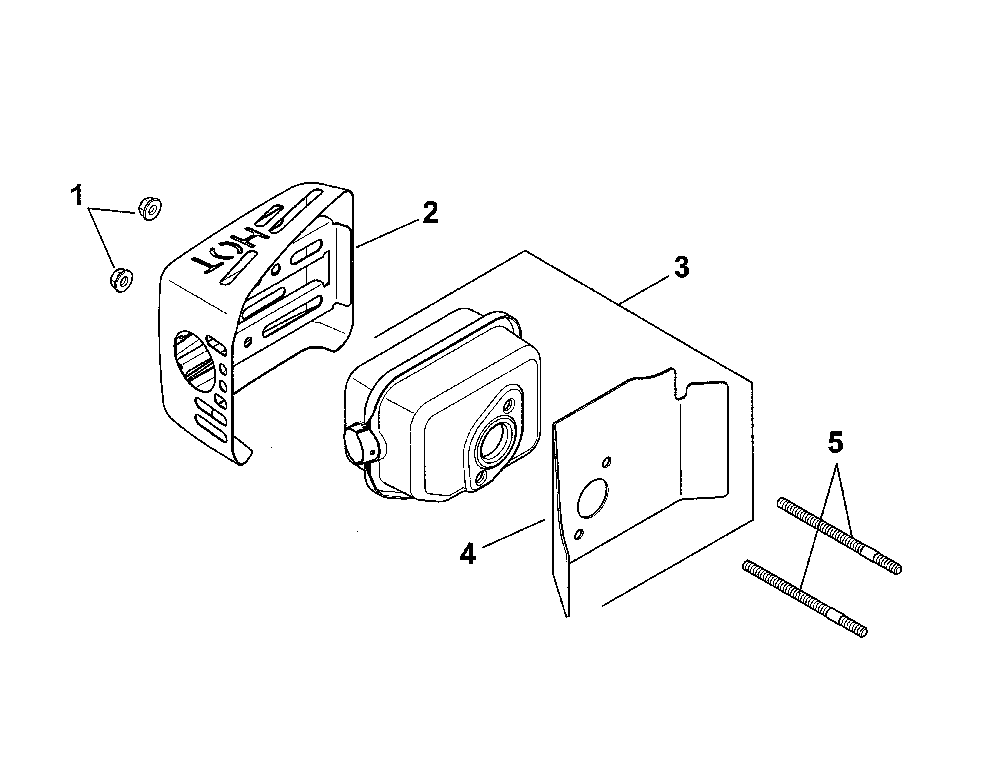 Exhaust Diagram and Parts List for XT149-3311-ED  Kohler Engine