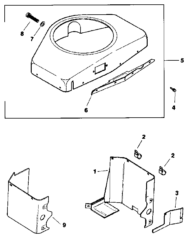 Baffles and shroud Diagram and Parts List for MV18S-58556  Kohler Engine