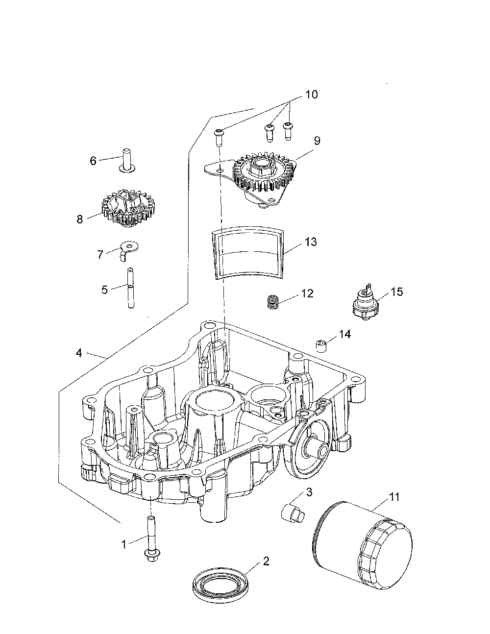 Lubrication Diagram and Parts List for KT745-3023  Kohler Engine