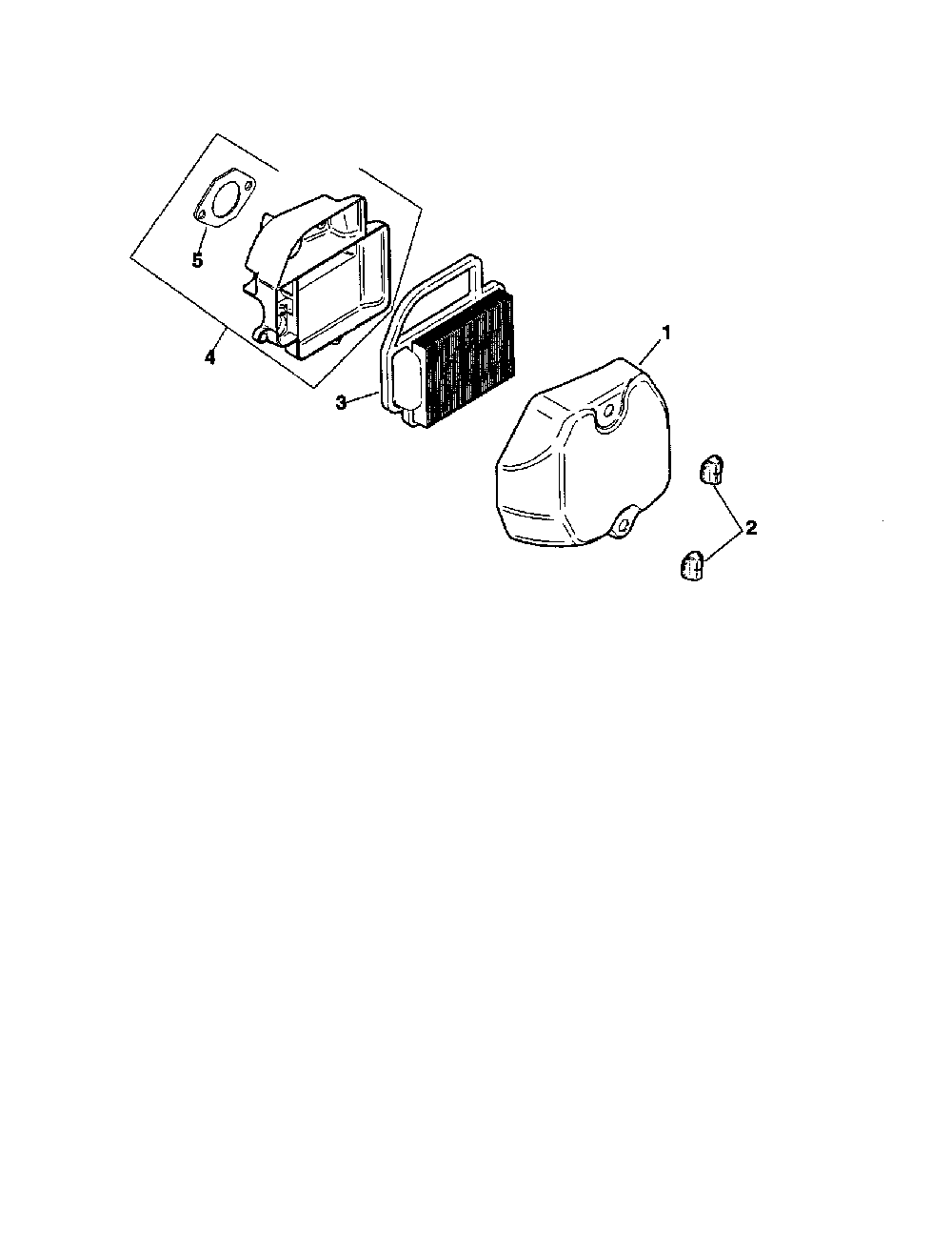 Air intake/filtration Diagram and Parts List for SV600S-0010  Kohler Engine