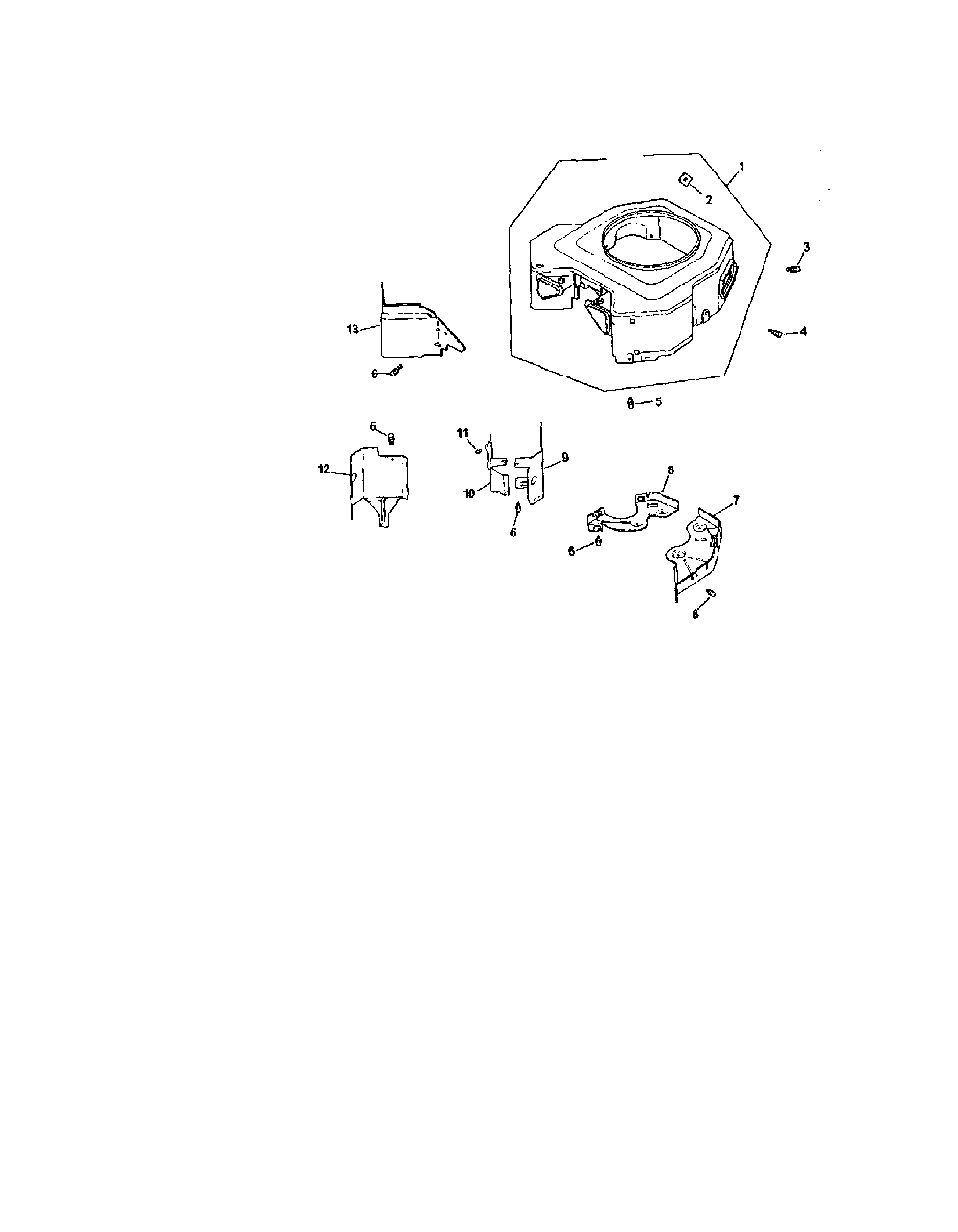 Blower housing and baffles Diagram and Parts List for CV674-75574  Kohler Engine