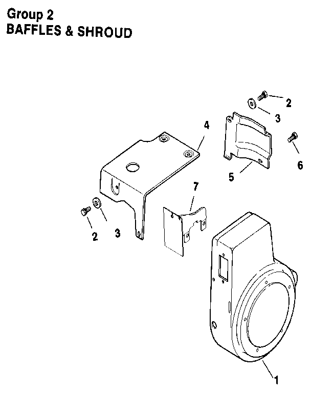 Baffles & shroud Diagram and Parts List for M8ST-301609  Kohler Engine
