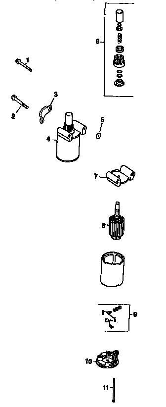 Starting system Diagram and Parts List for CV18S-61555  Kohler Engine